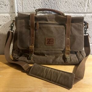 Rugged Brown Canvas Messenger Bag